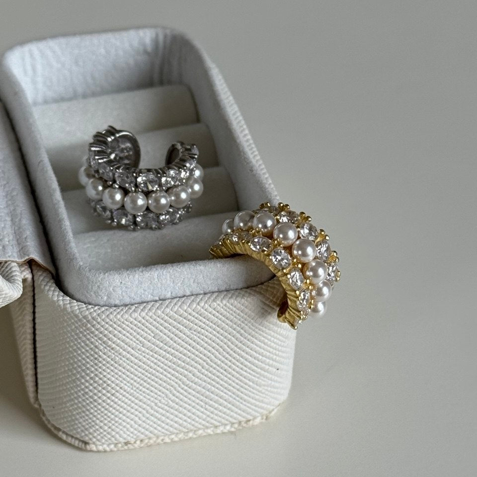 HAYLİE İNCİLİ EARCUFF | 925 GÜMÜŞ