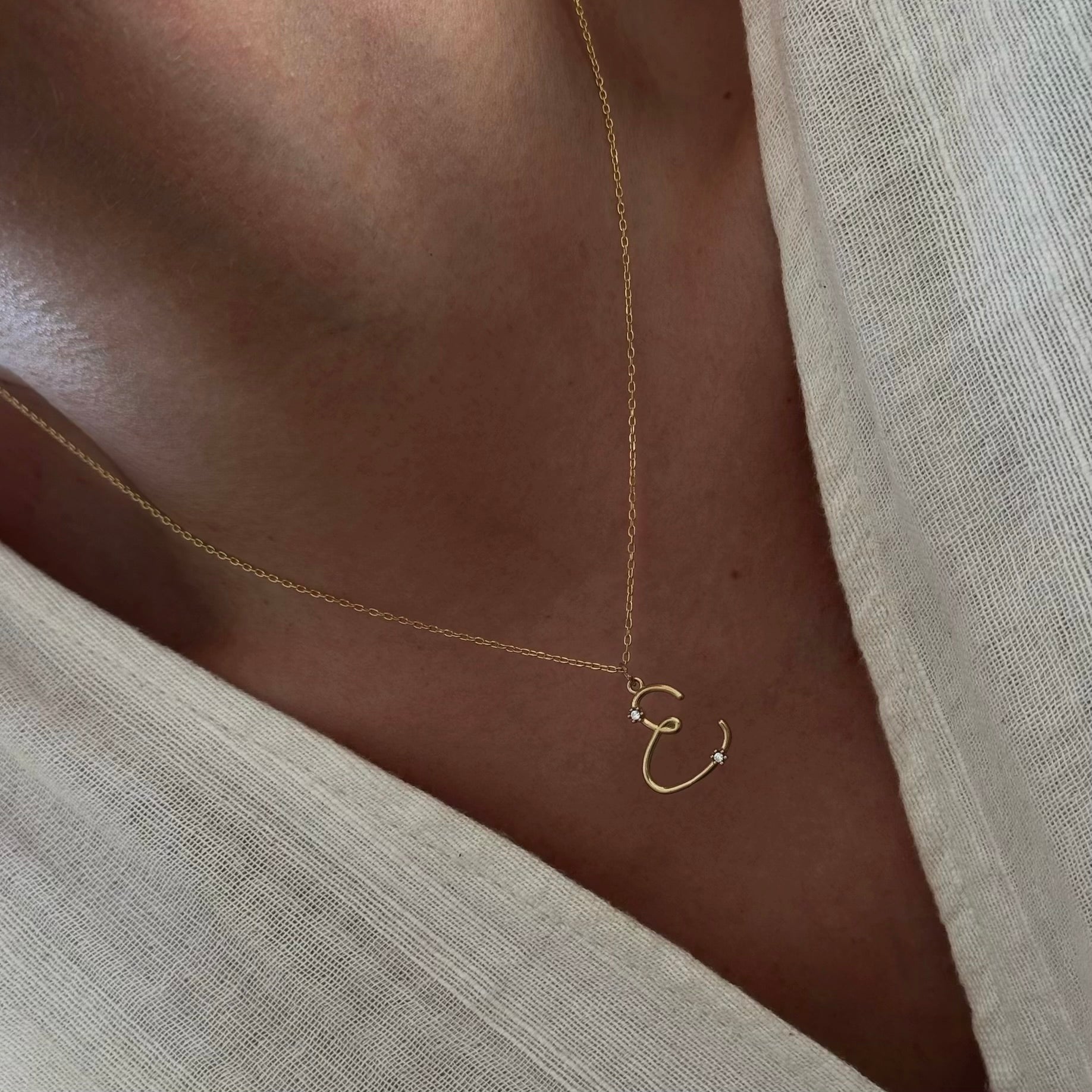 MİNİ TAŞLI HARF KOLYE | 925 GÜMÜŞ