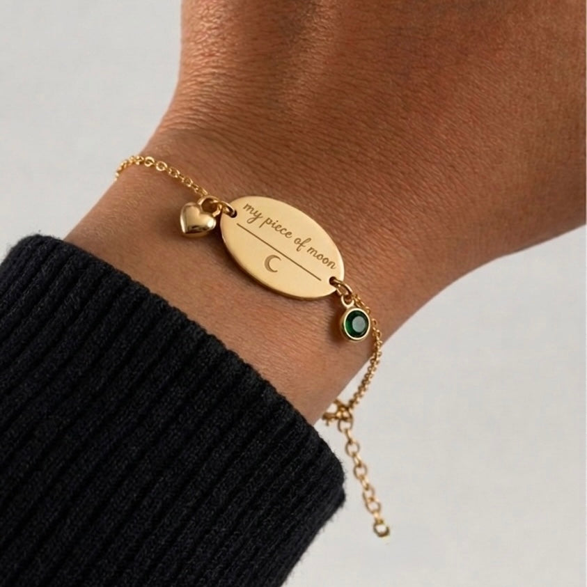 ELİPS DOĞUMTAŞI BİLEKLİK | 925 GÜMÜŞ