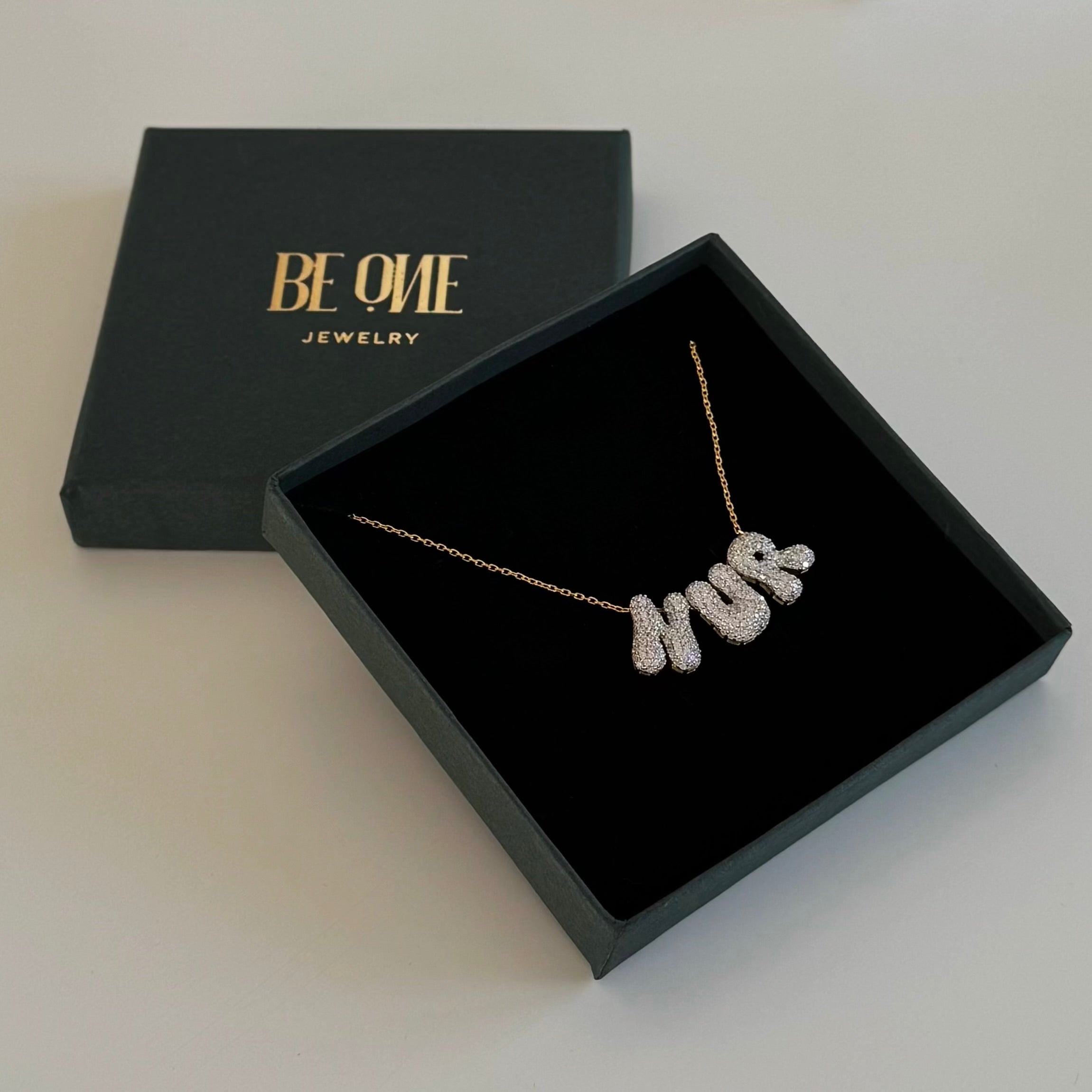 TAŞLI MİNİ BUBBLE İSİM KOLYE | 925 GÜMÜŞ