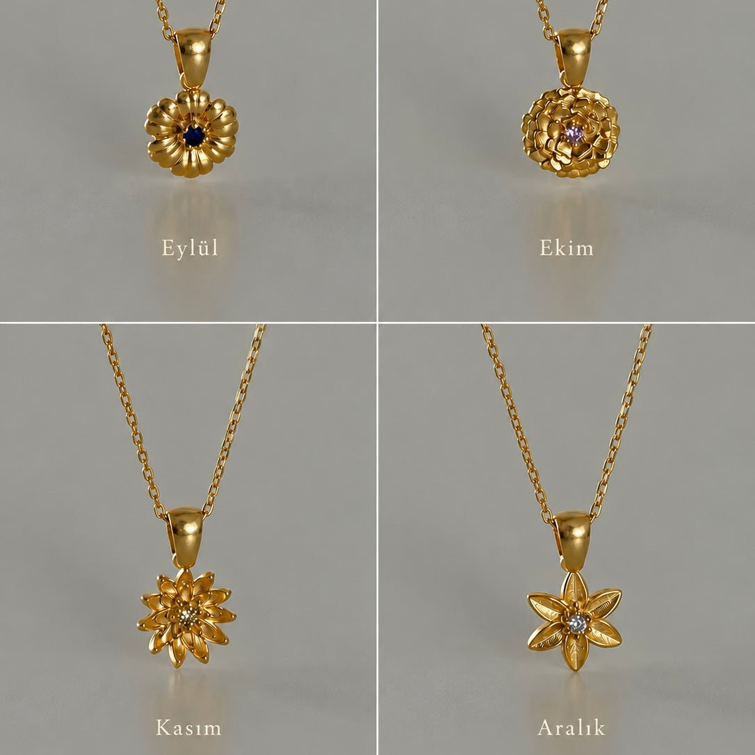 DOĞUM ÇİÇEĞİ KOLYE | 925 GÜMÜŞ
