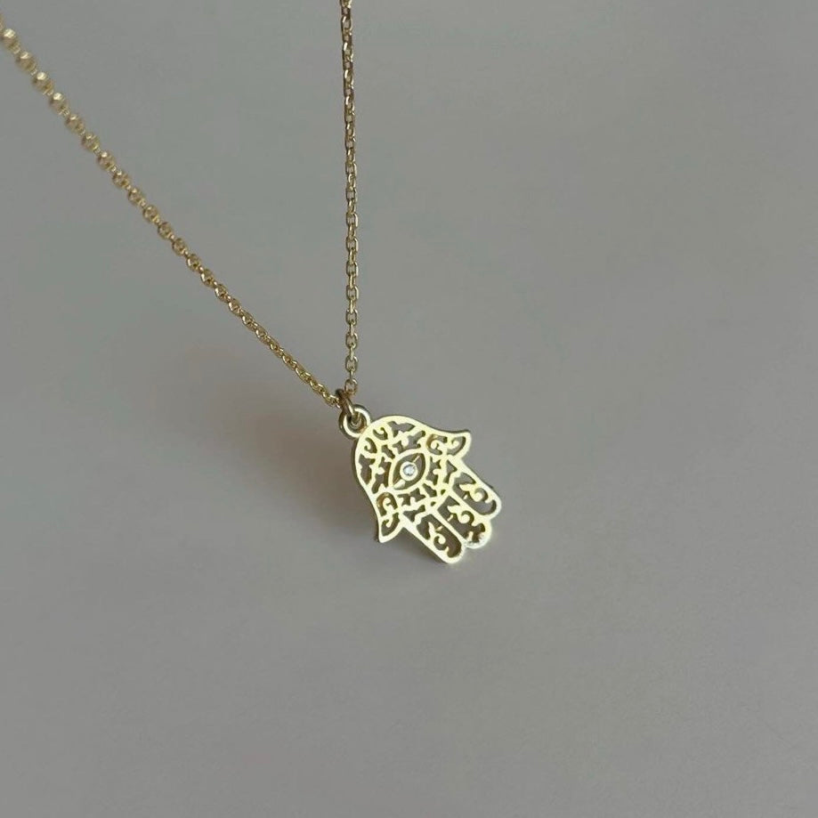 DESENLİ HAMSA KOLYE | 925 GÜMÜŞ