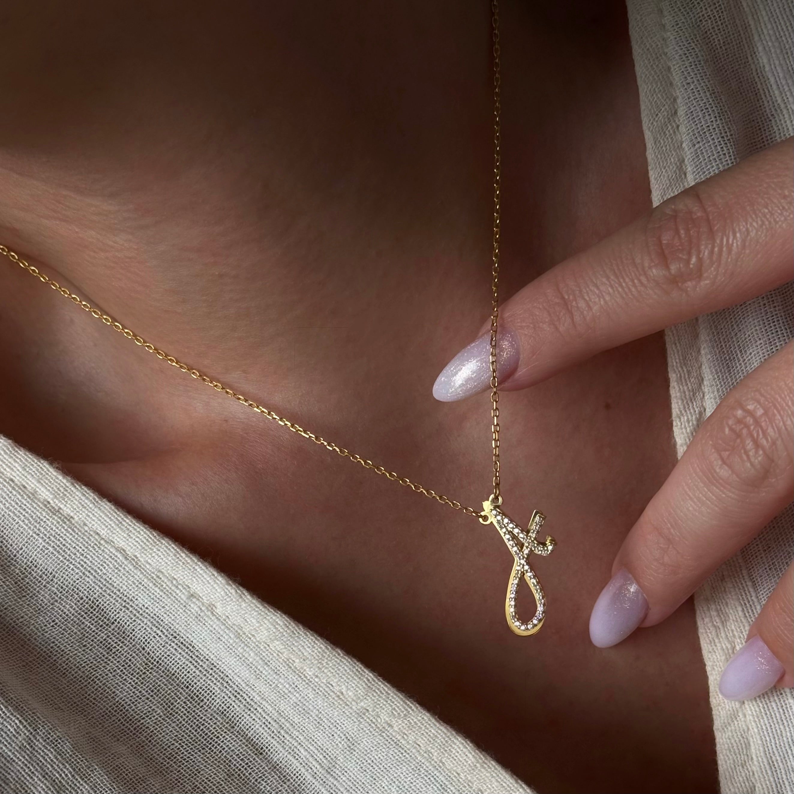 NYX HARF KOLYE | 925 GÜMÜŞ