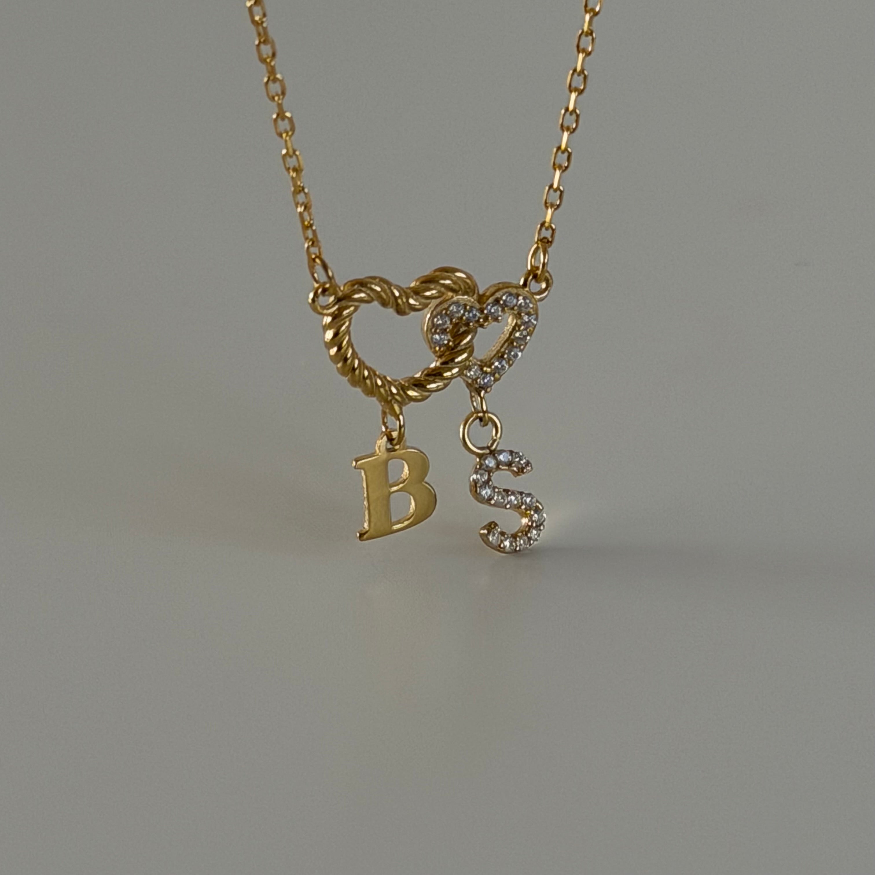 ÇİFT KALPLİ KOLYE | 925 GÜMÜŞ