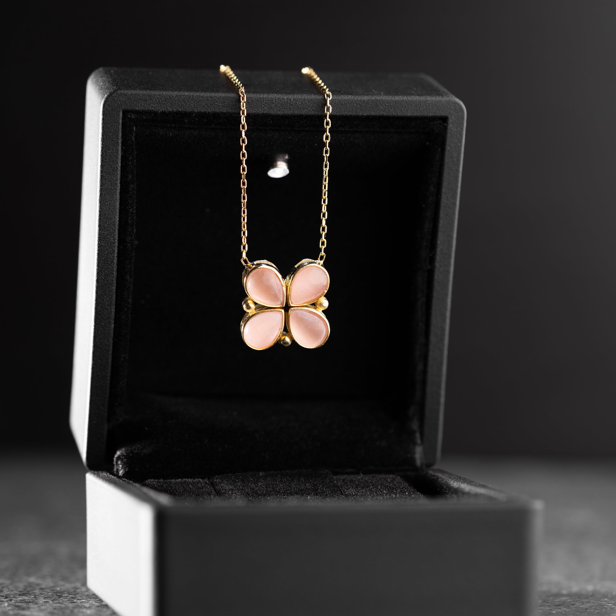AÇILABİLİR PEMBE FLORA KOLYE | 925 GÜMÜŞ