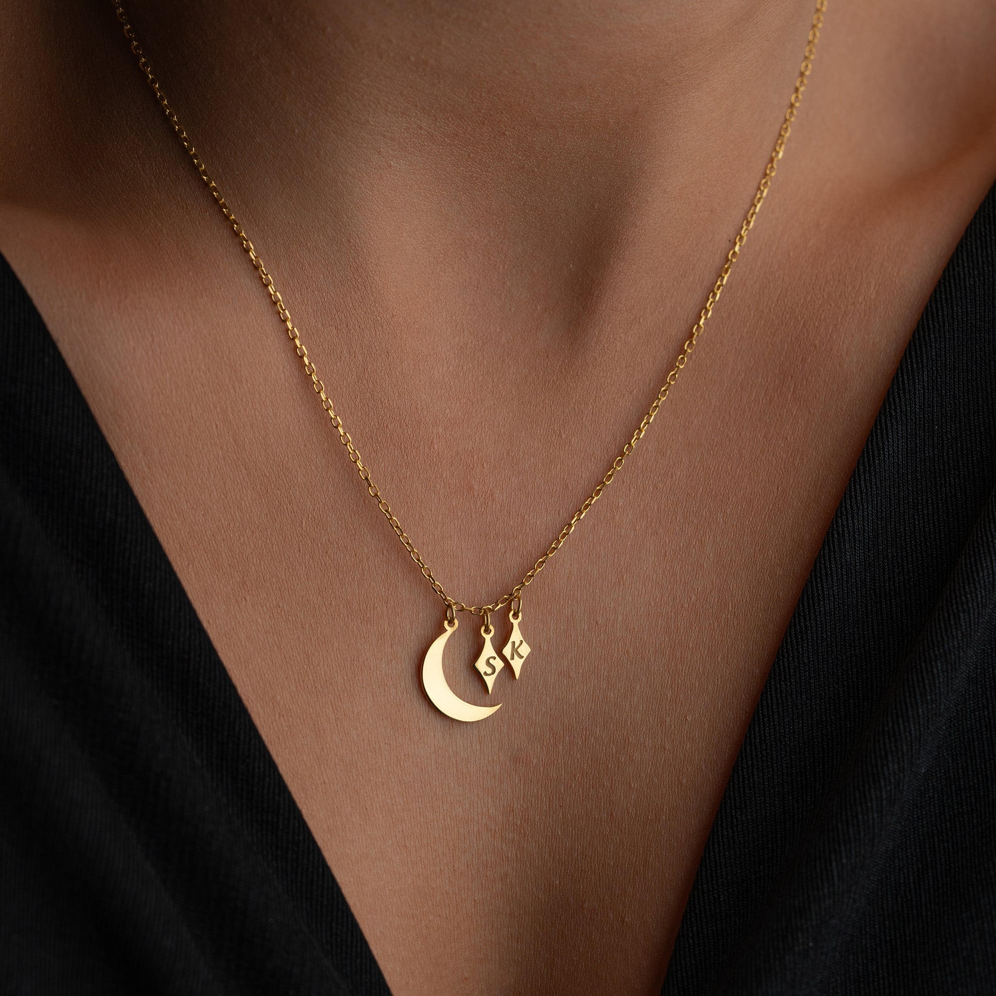 LUNA 2 HARFLİ KOLYE | 925 GÜMÜŞ