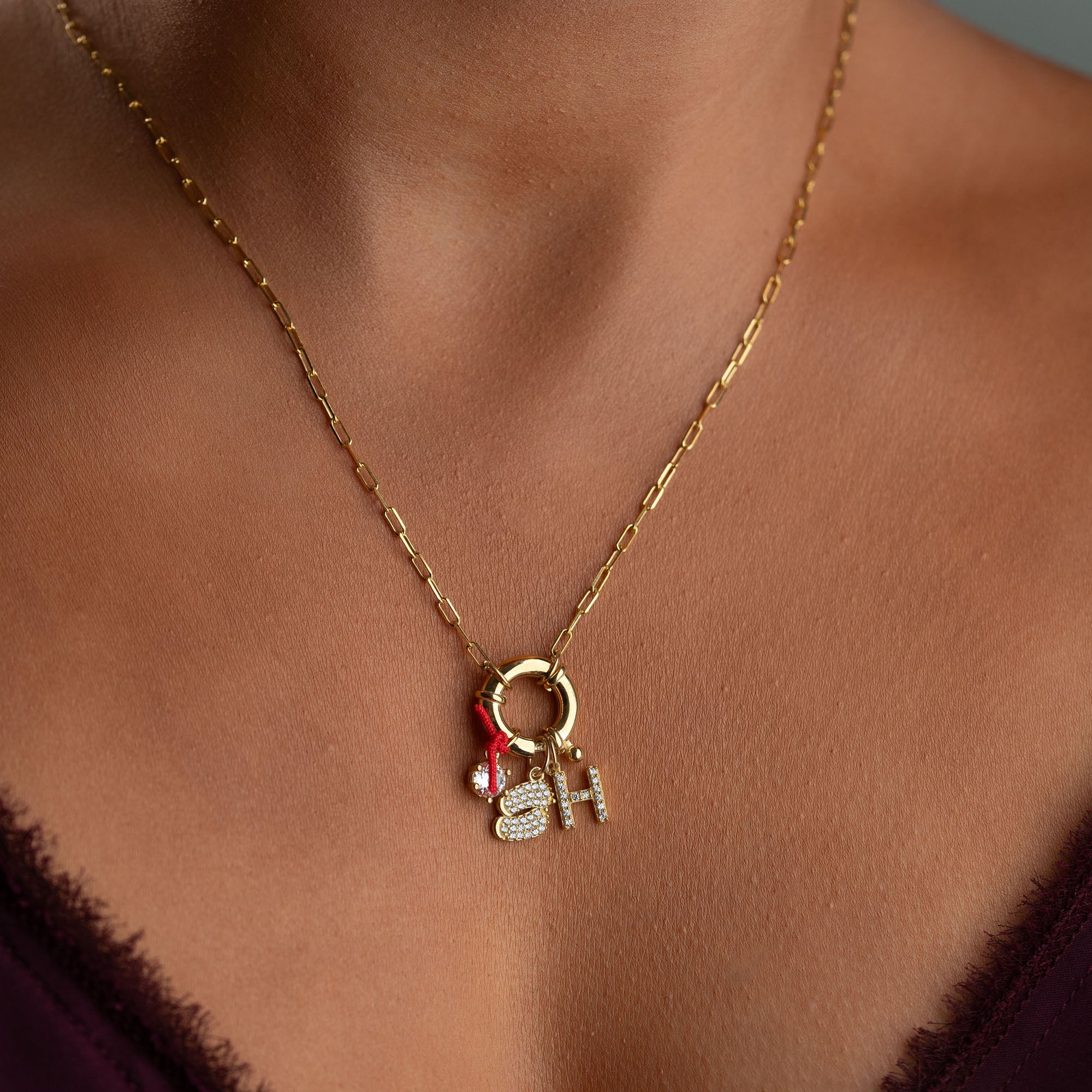 HARFLİ ŞANS CHARM KOLYE  | 925 GÜMÜŞ