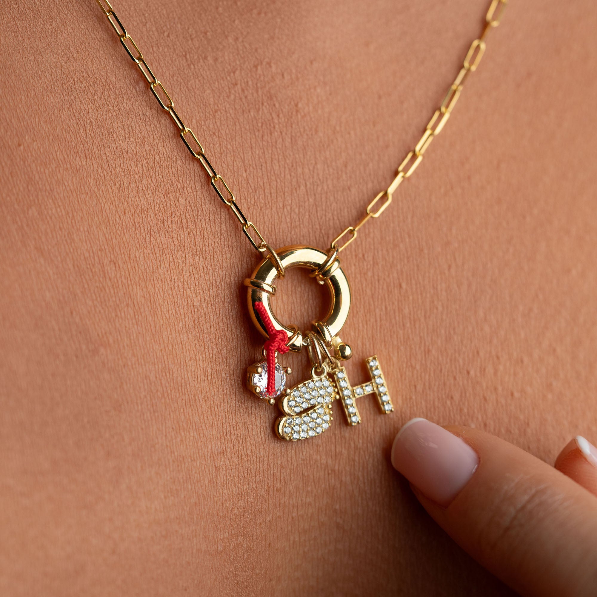 HARFLİ ŞANS CHARM KOLYE  | 925 GÜMÜŞ