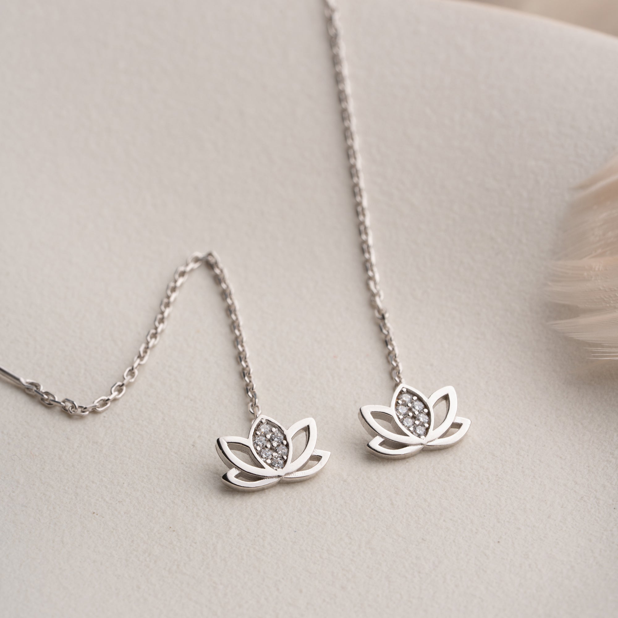 LOTUS IŞILTI KÜPE | 925 GÜMÜŞ