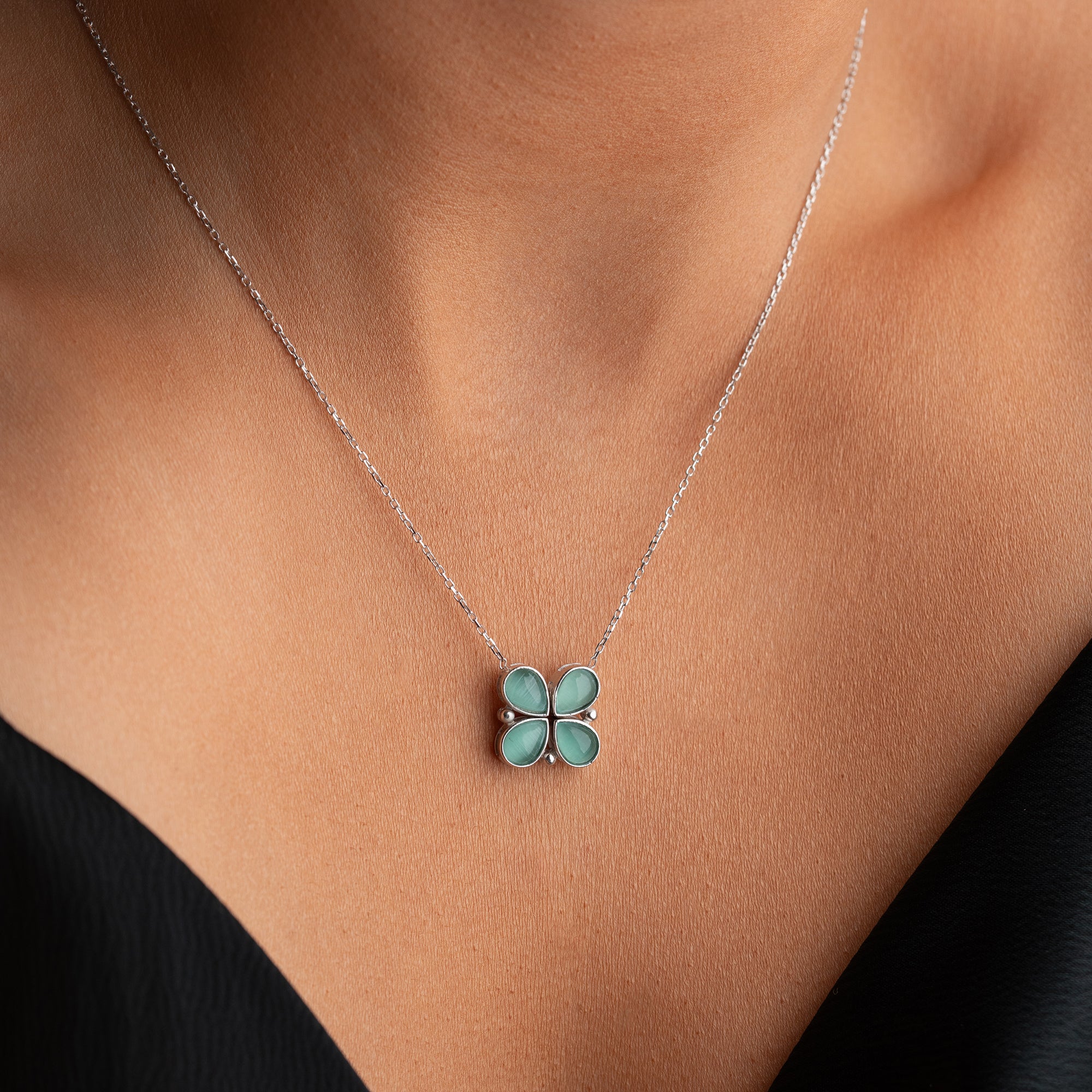 AÇILABİLİR YEŞİL FLORA KOLYE | 925 GÜMÜŞ