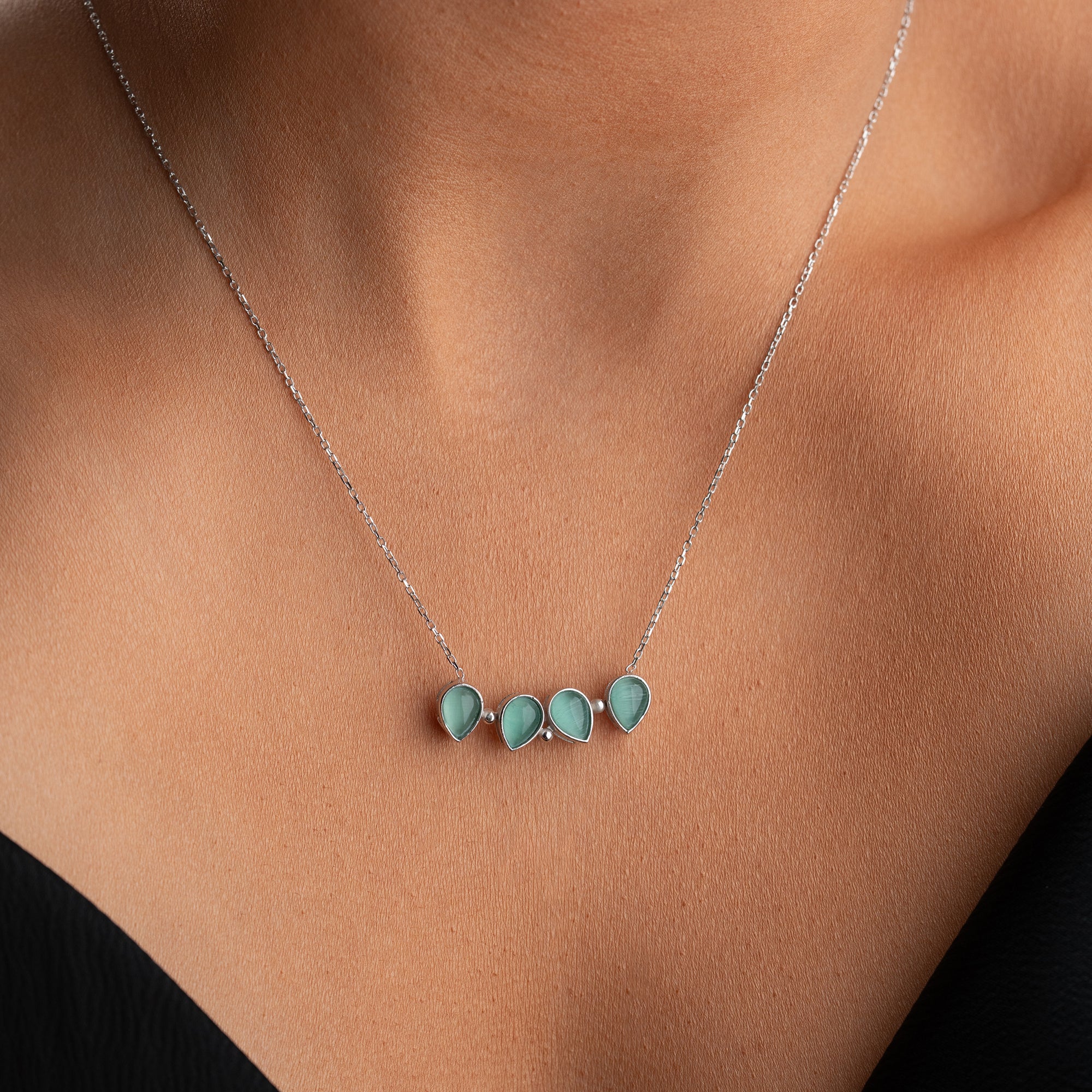 AÇILABİLİR YEŞİL FLORA KOLYE | 925 GÜMÜŞ