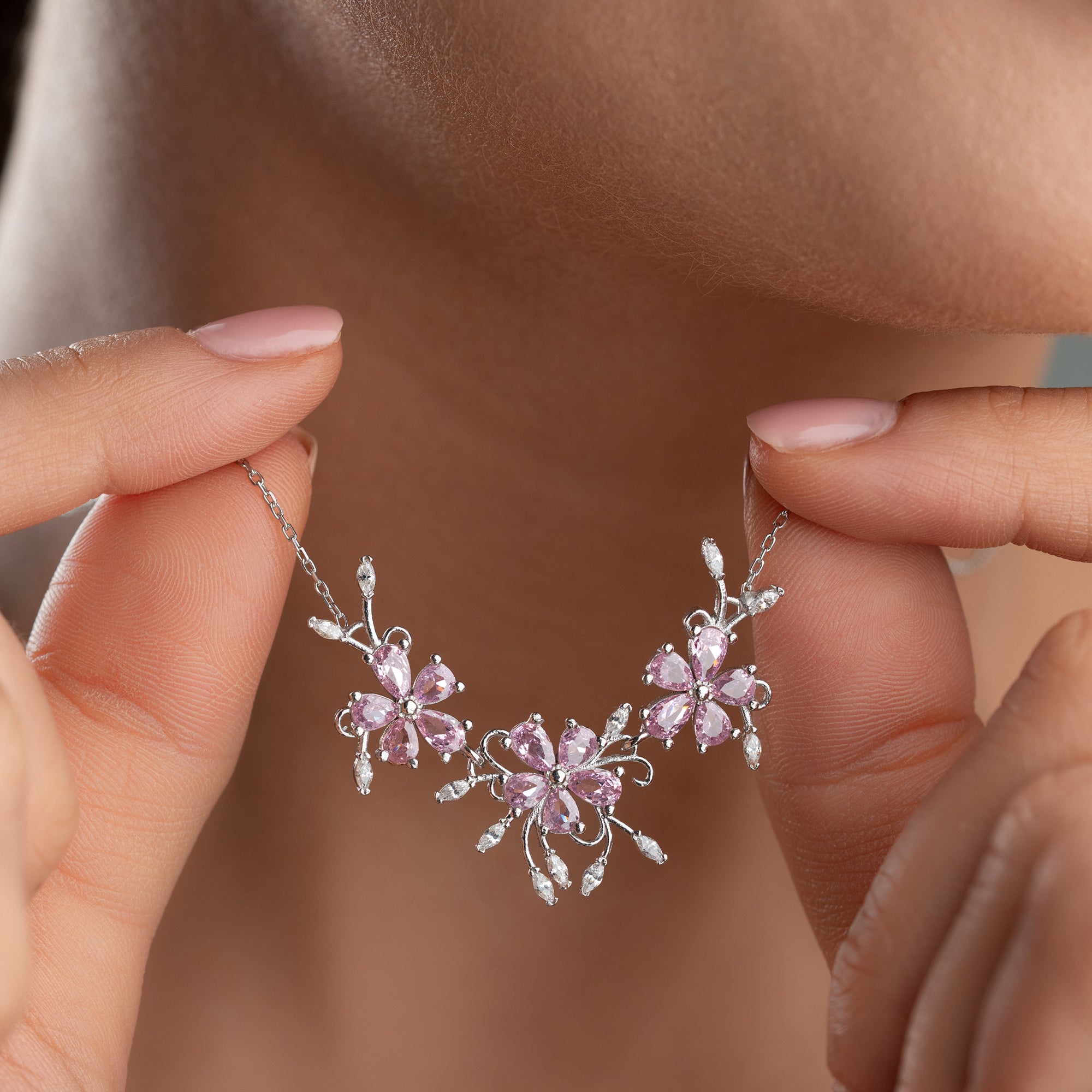 PİNK BLOSSOM KOLYE | 925 GÜMÜŞ