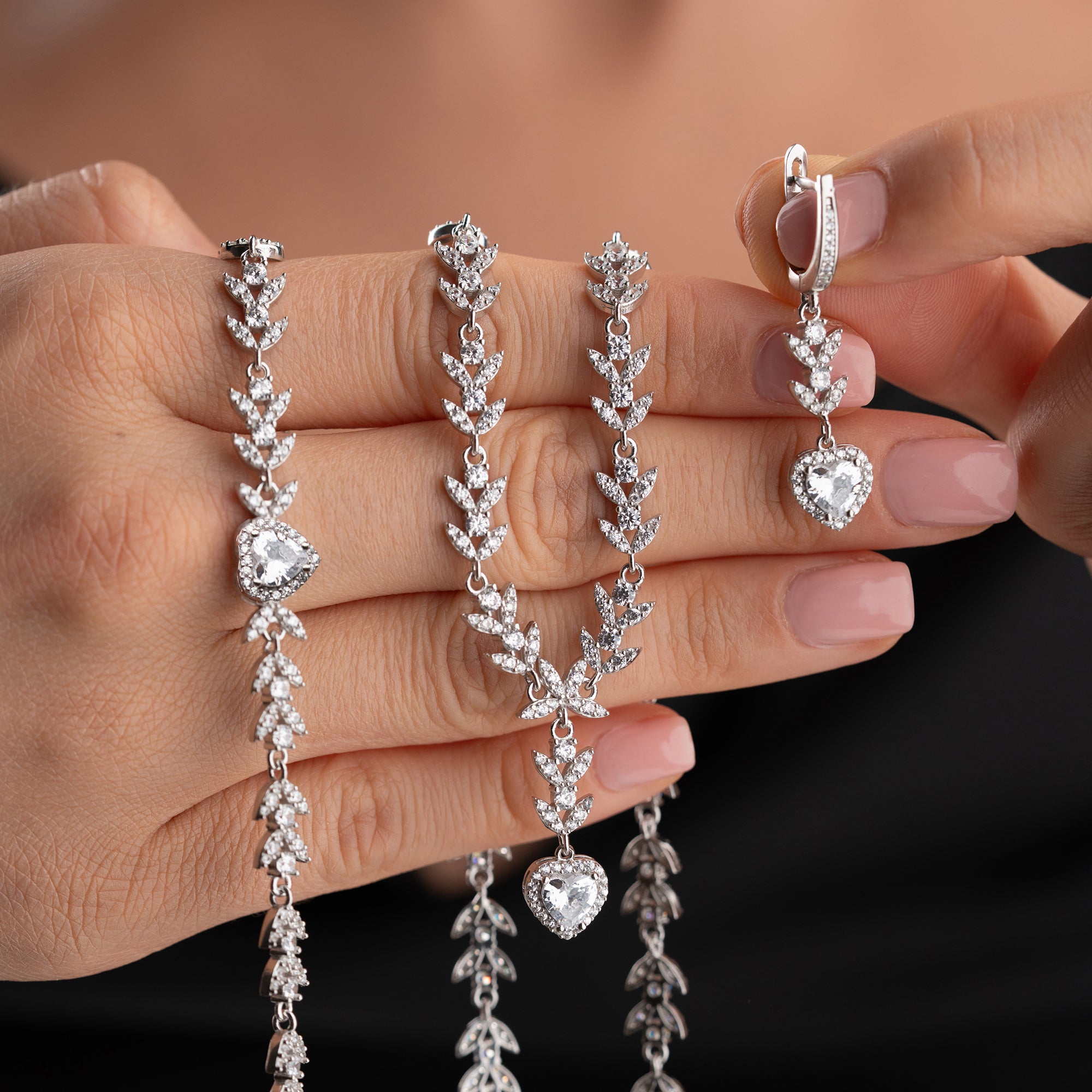 ROYAL HEART KOLYE KÜPE BİLEKLİK SET | 925 GÜMÜŞ