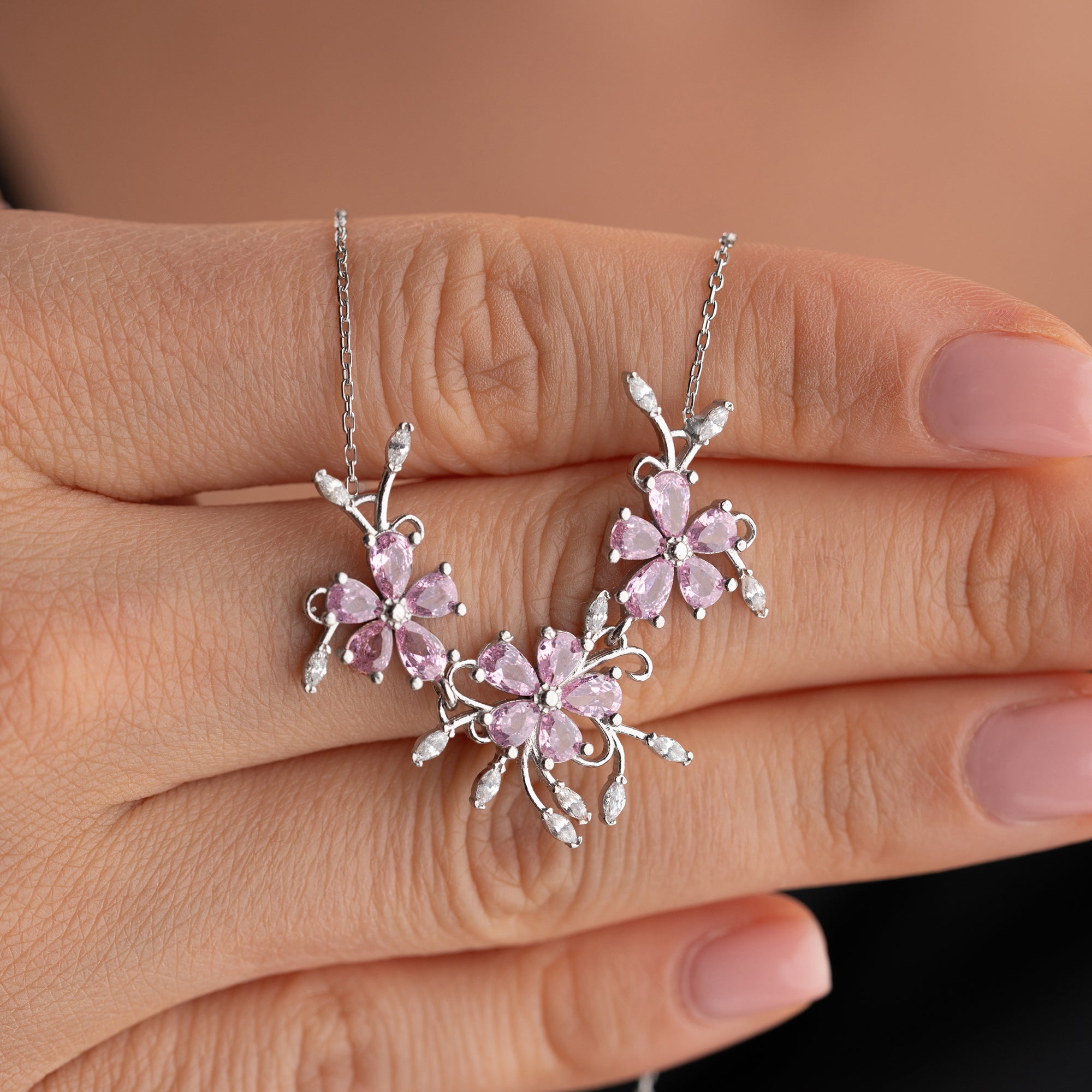 PİNK BLOSSOM KOLYE | 925 GÜMÜŞ