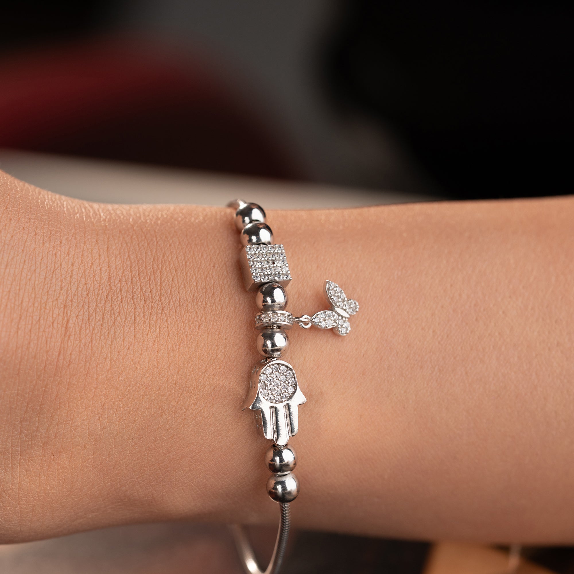 HAMSA KELEBEK CHARM DORİKA BİLEKLİK | 925 GÜMÜŞ