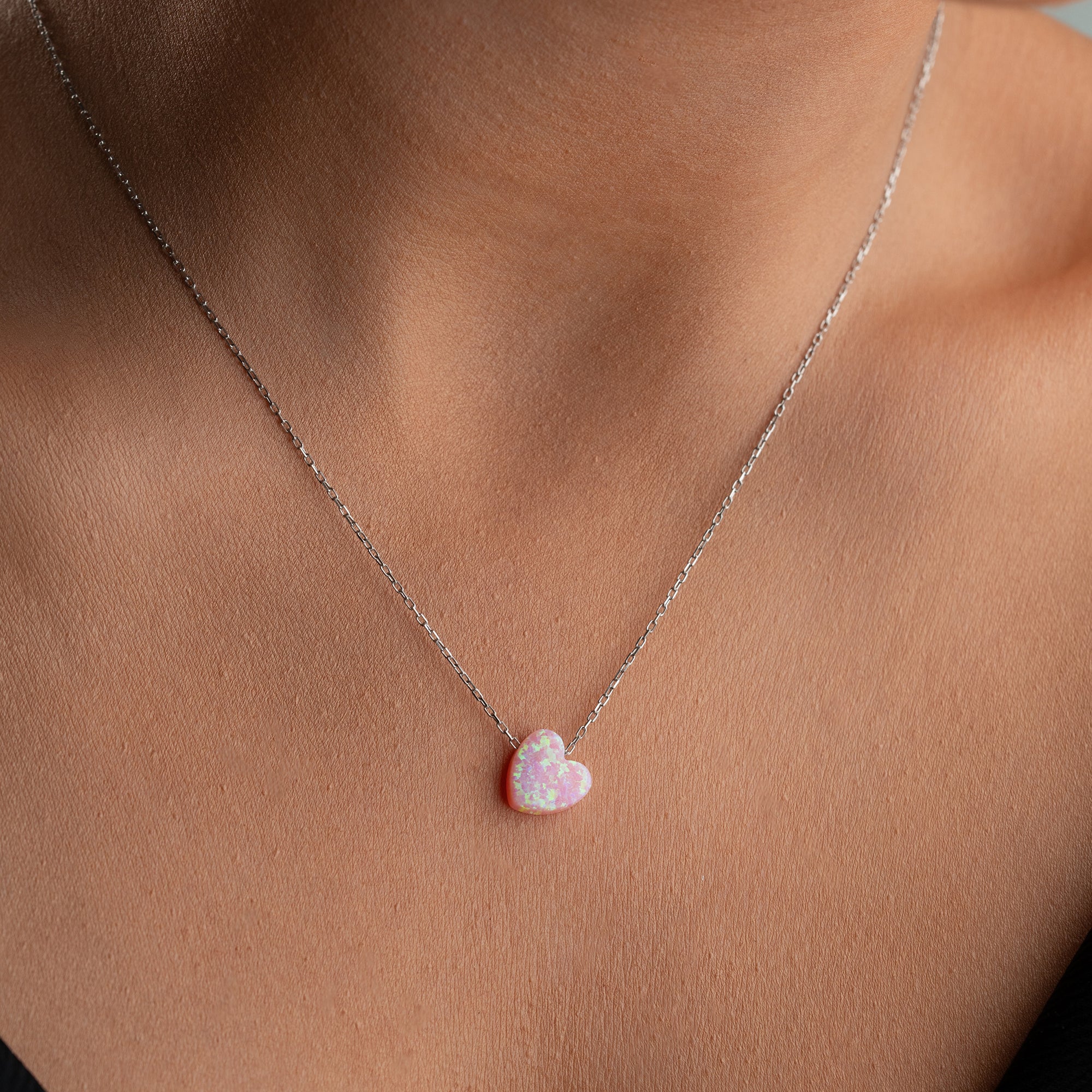 ROSY OPAL KALP KOLYE | 925 GÜMÜŞ