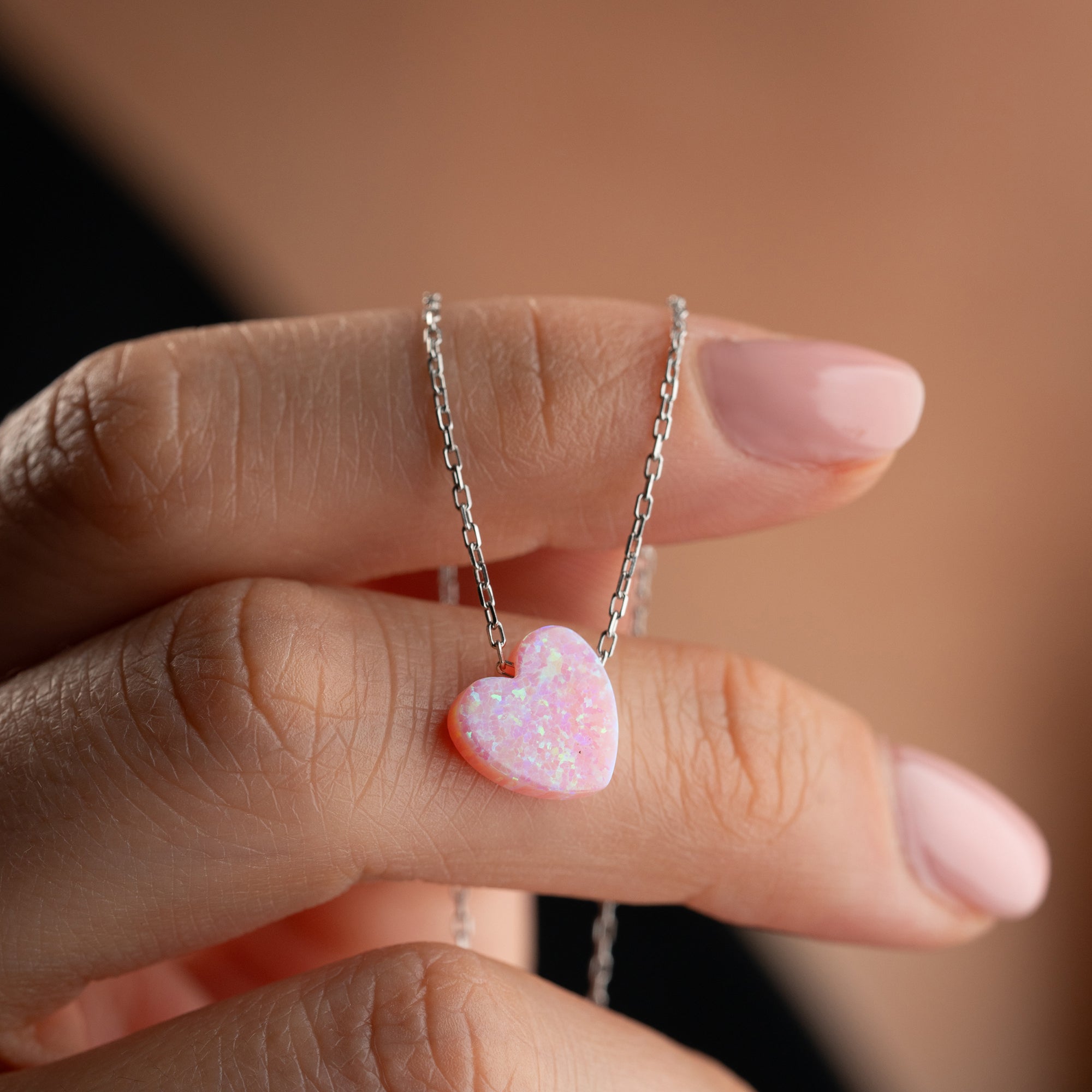 ROSY OPAL KALP KOLYE | 925 GÜMÜŞ