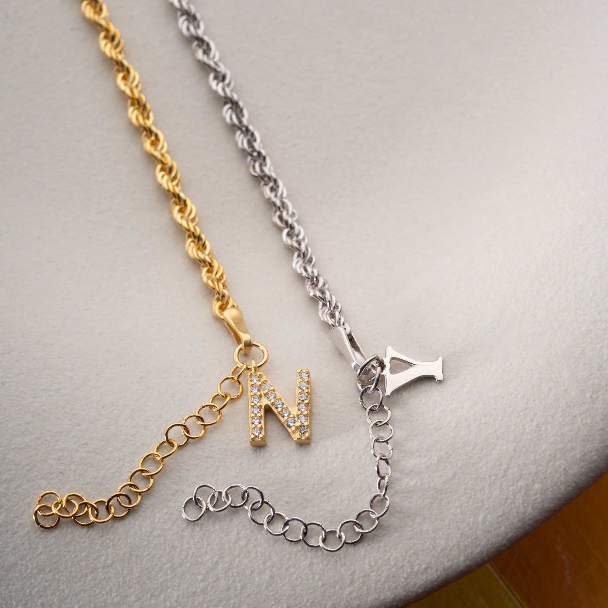 HALAT ZİNCİR HARFLİ ÇİFT BİLEKLİK | 925 GÜMÜŞ