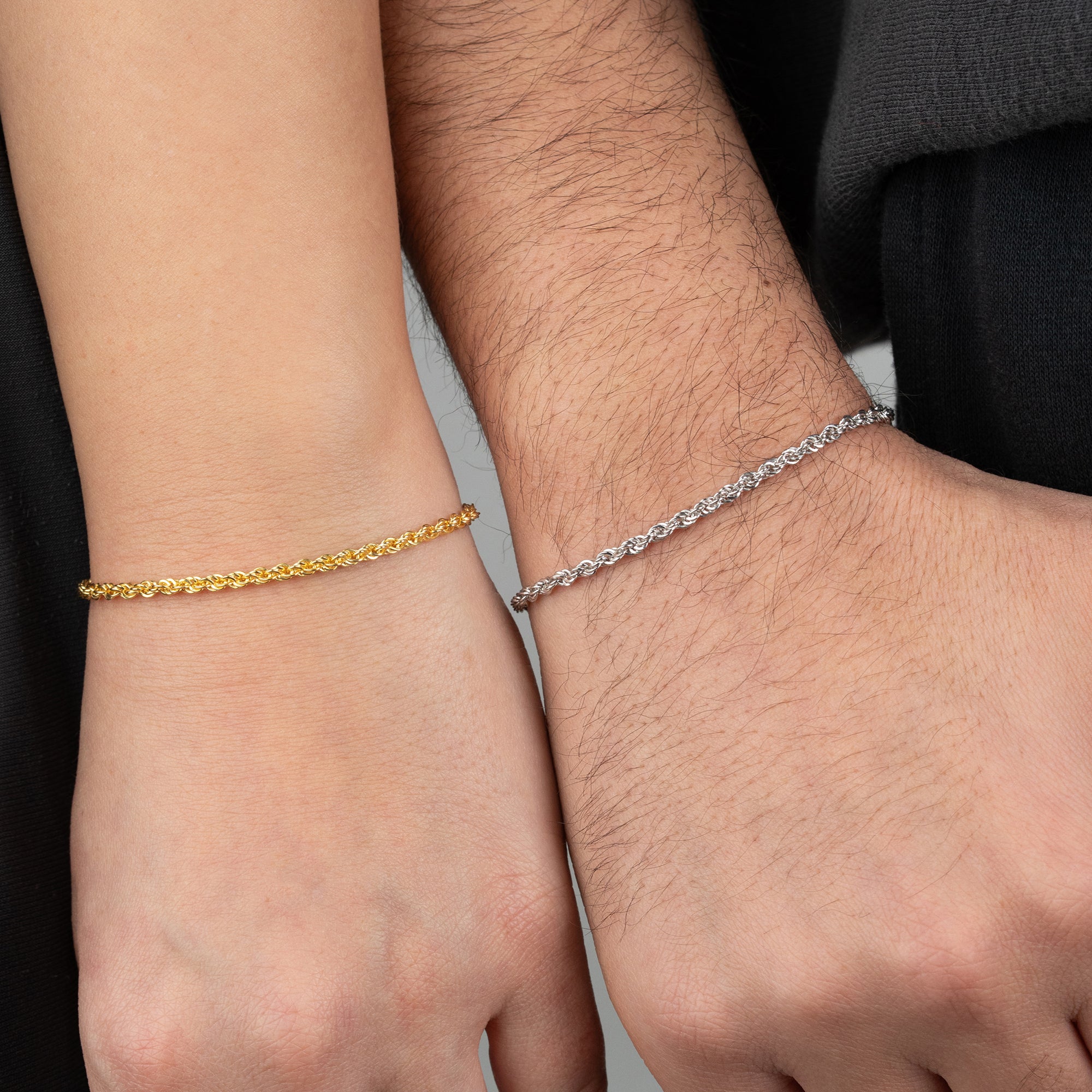 HALAT ZİNCİR HARFLİ ÇİFT BİLEKLİK | 925 GÜMÜŞ