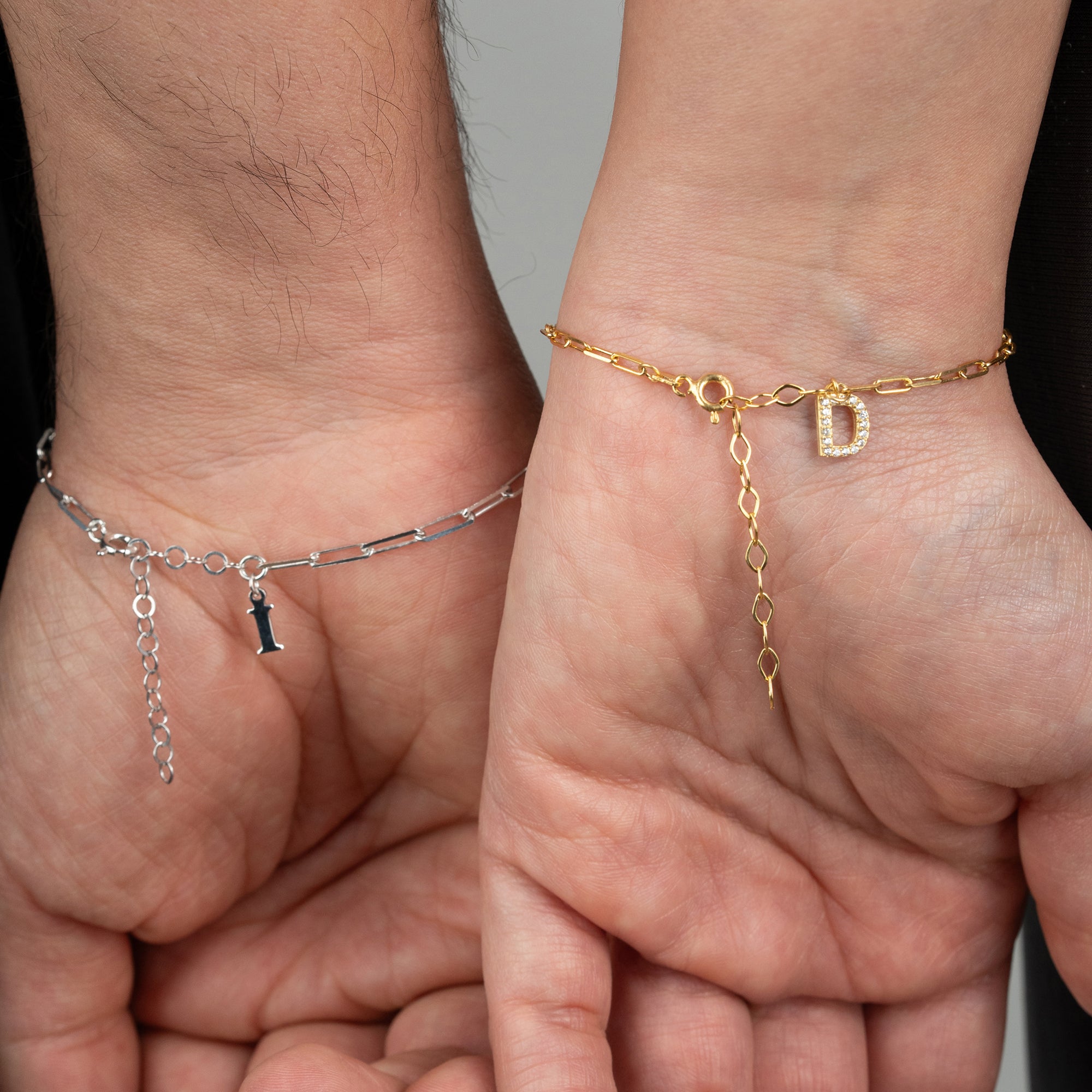 SWİTCH ZİNCİR HARFLİ ÇİFT BİLEKLİK | 925 GÜMÜŞ