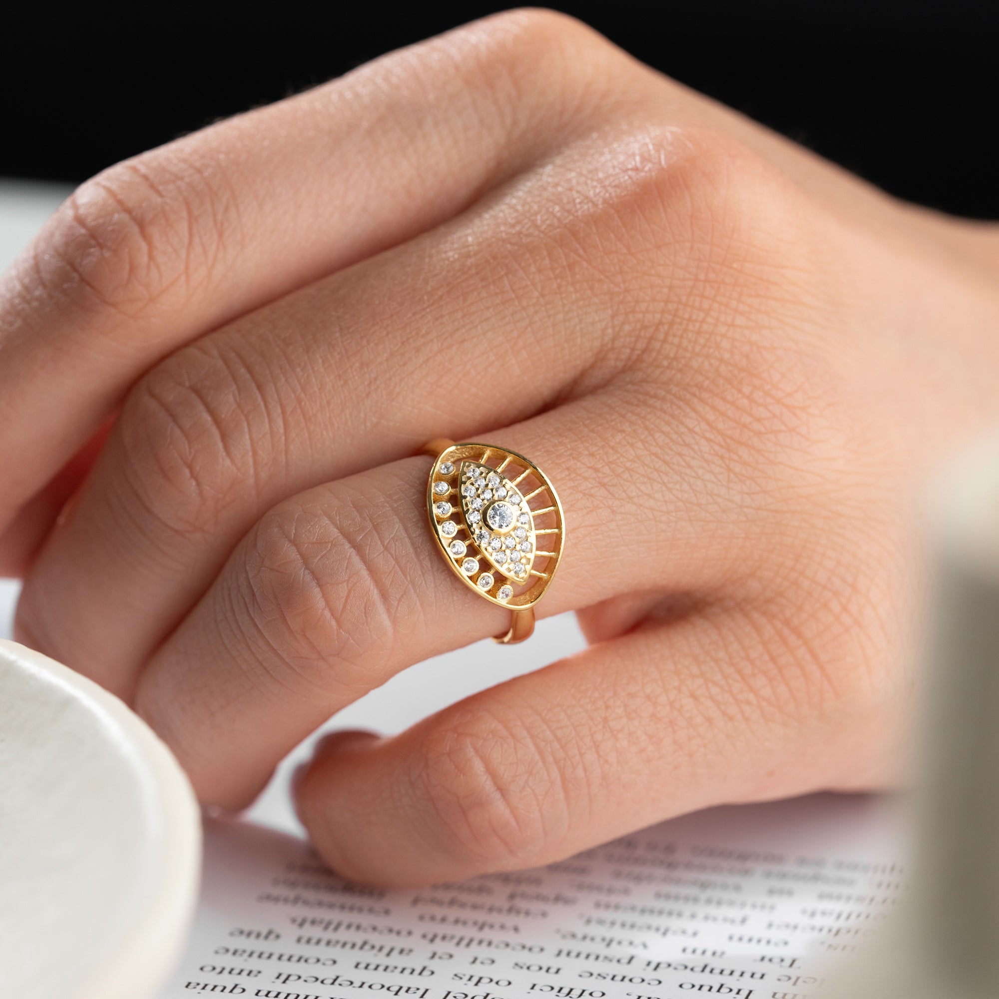 TAŞLI GÖZ YÜZÜK | 925 GÜMÜŞ