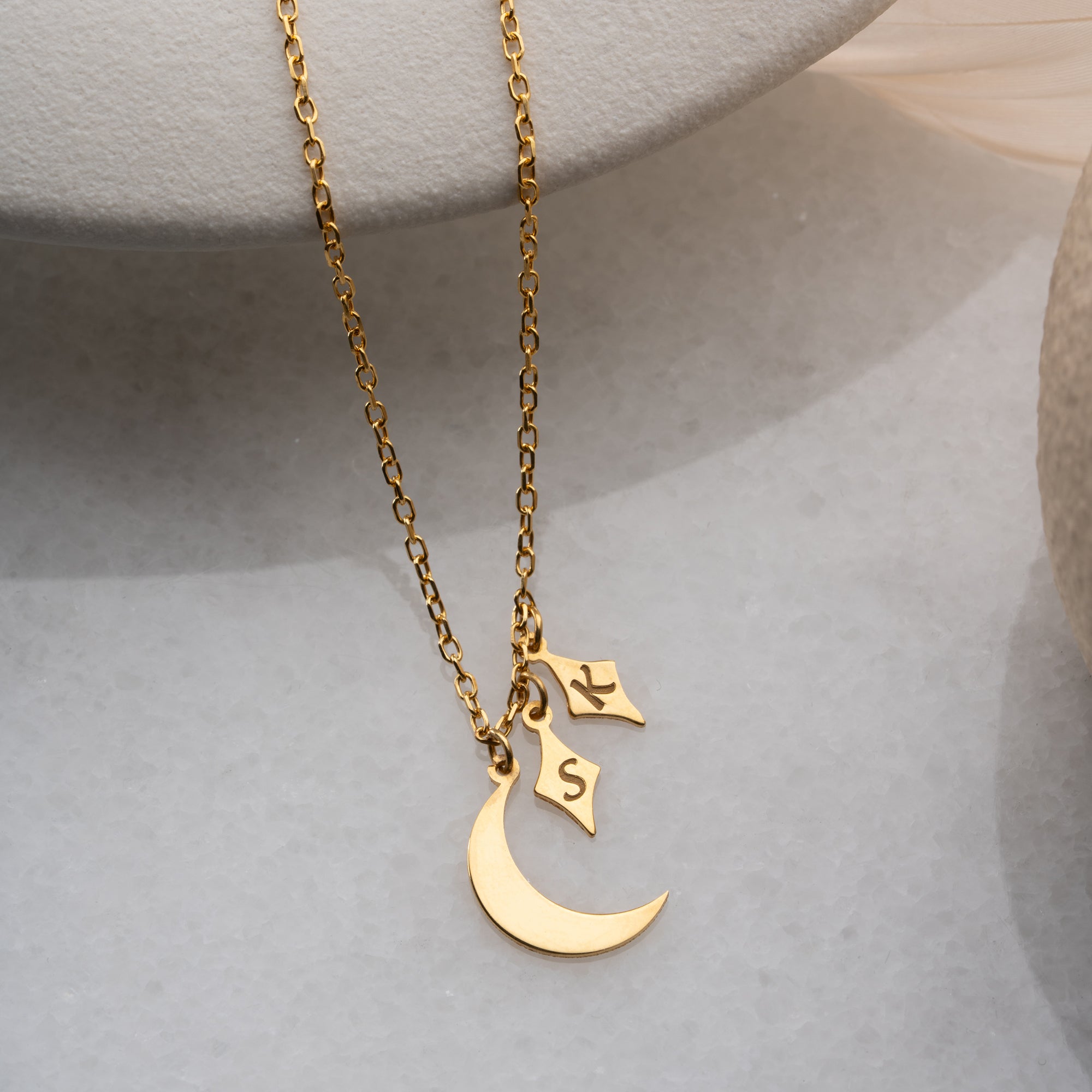 LUNA 2 HARFLİ KOLYE | 925 GÜMÜŞ