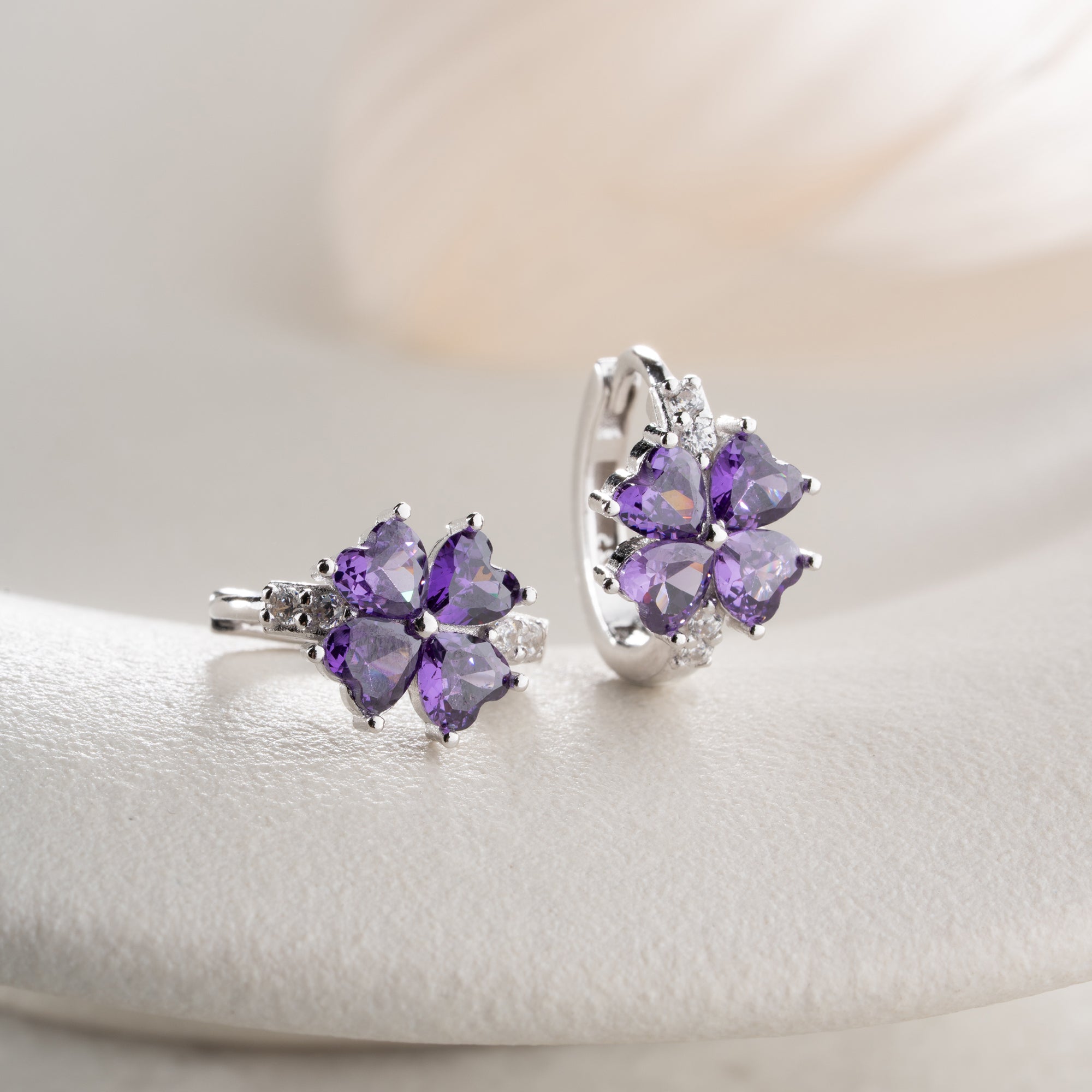 VİOLET FLORA KÜPE | 925 GÜMÜŞ