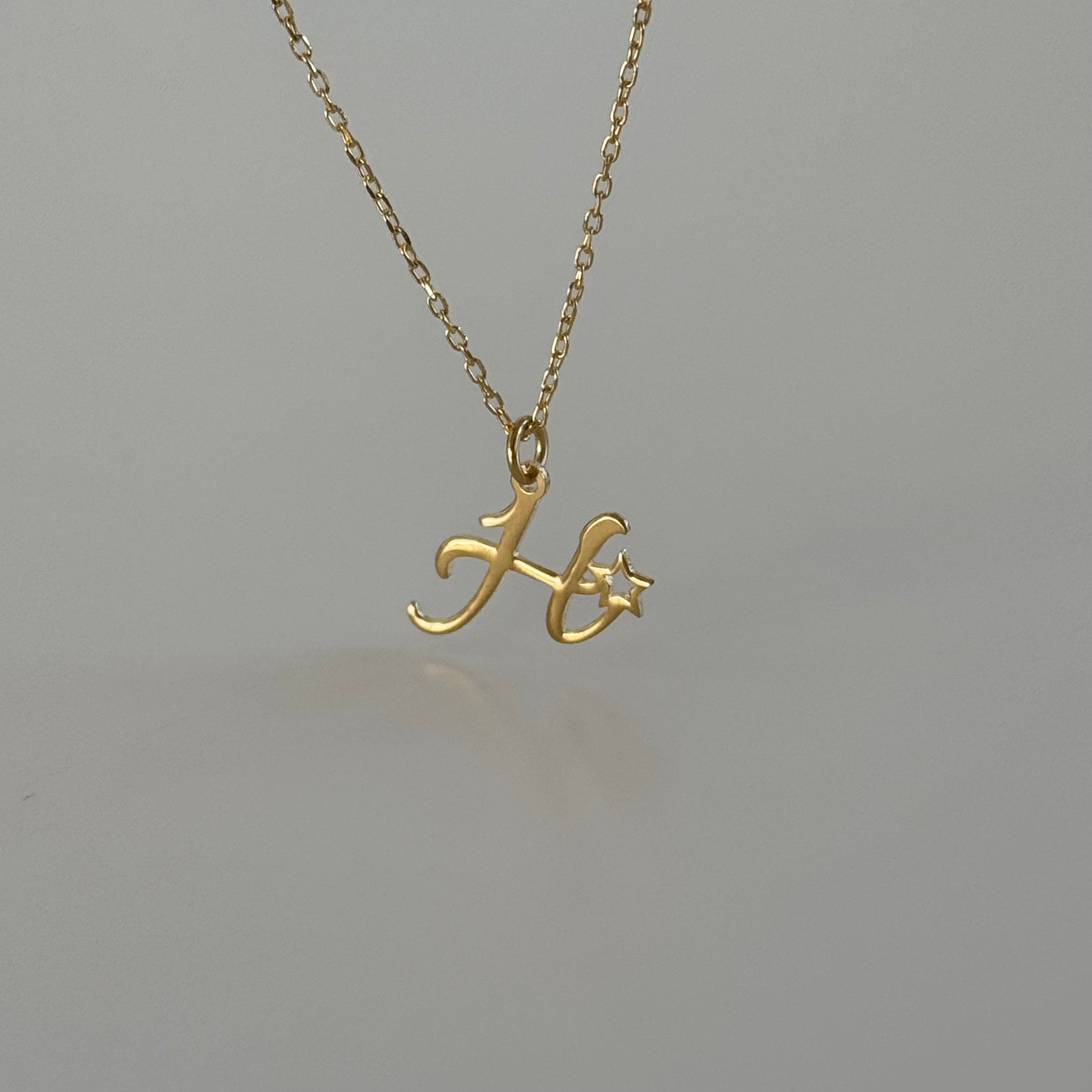 MİNİ YILDIZLI HARF  KOLYE | 925 GÜMÜŞ