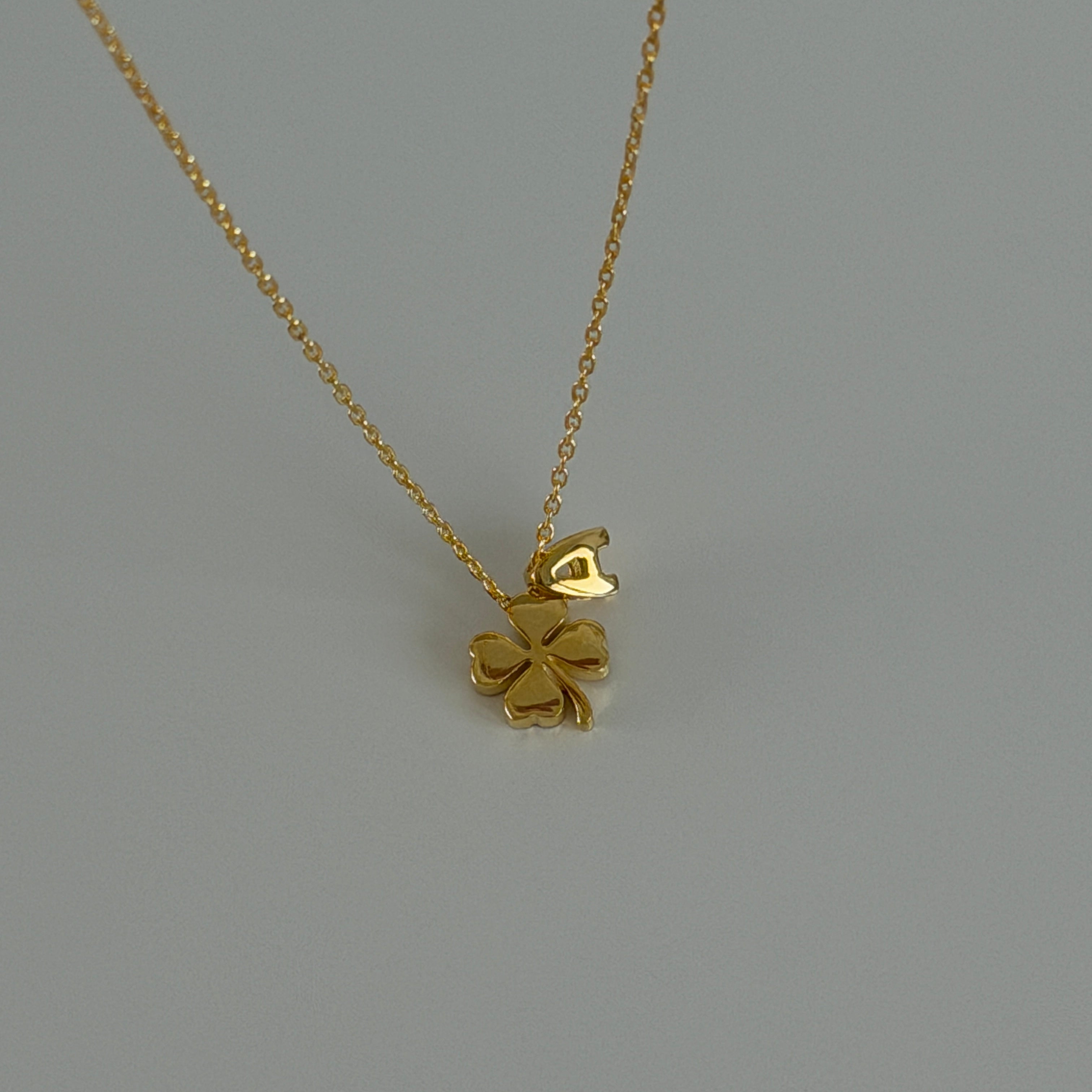 HARFLİ YONCA KOLYE | 925 GÜMÜŞ