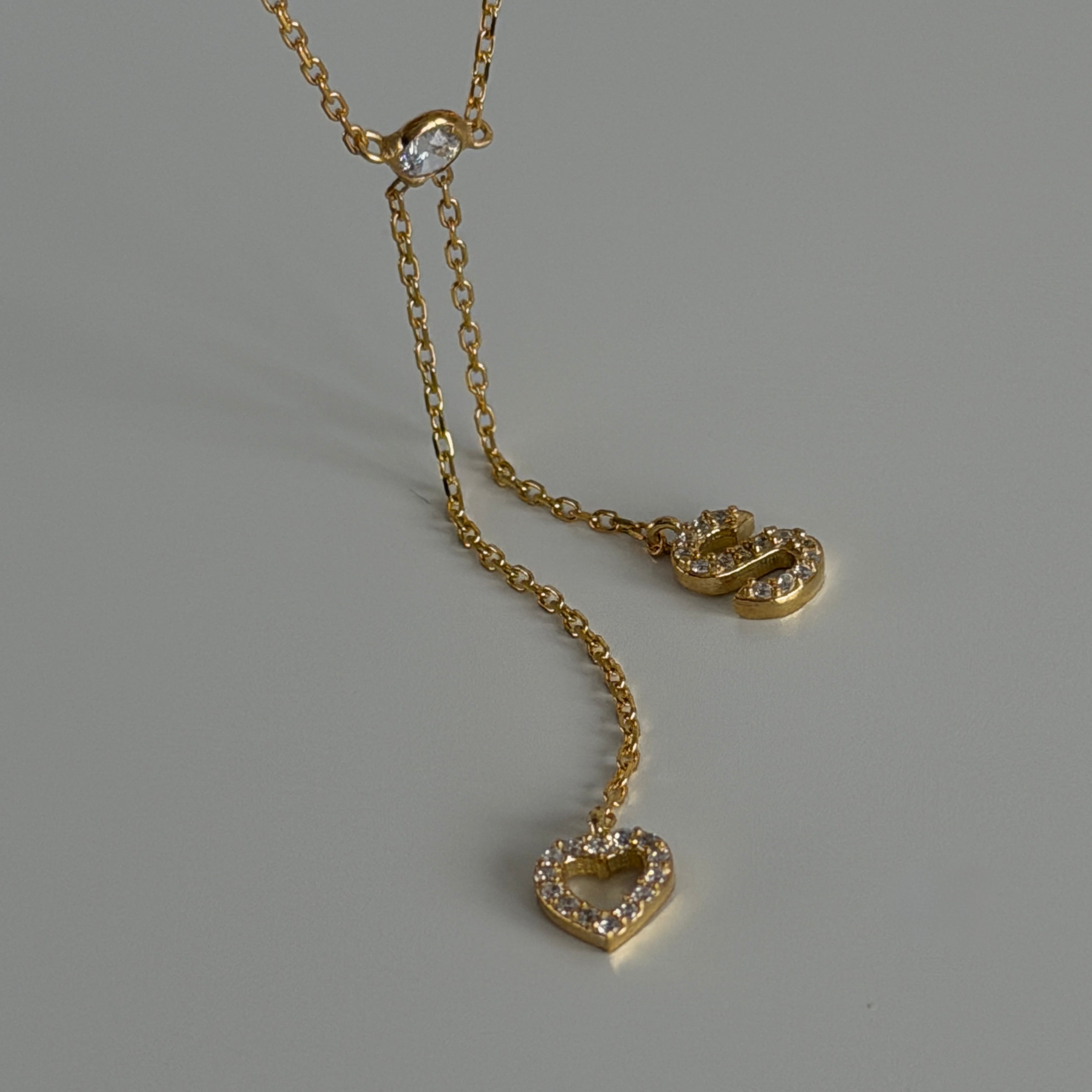 KALPLİ HARF KOLYE | 925 GÜMÜŞ