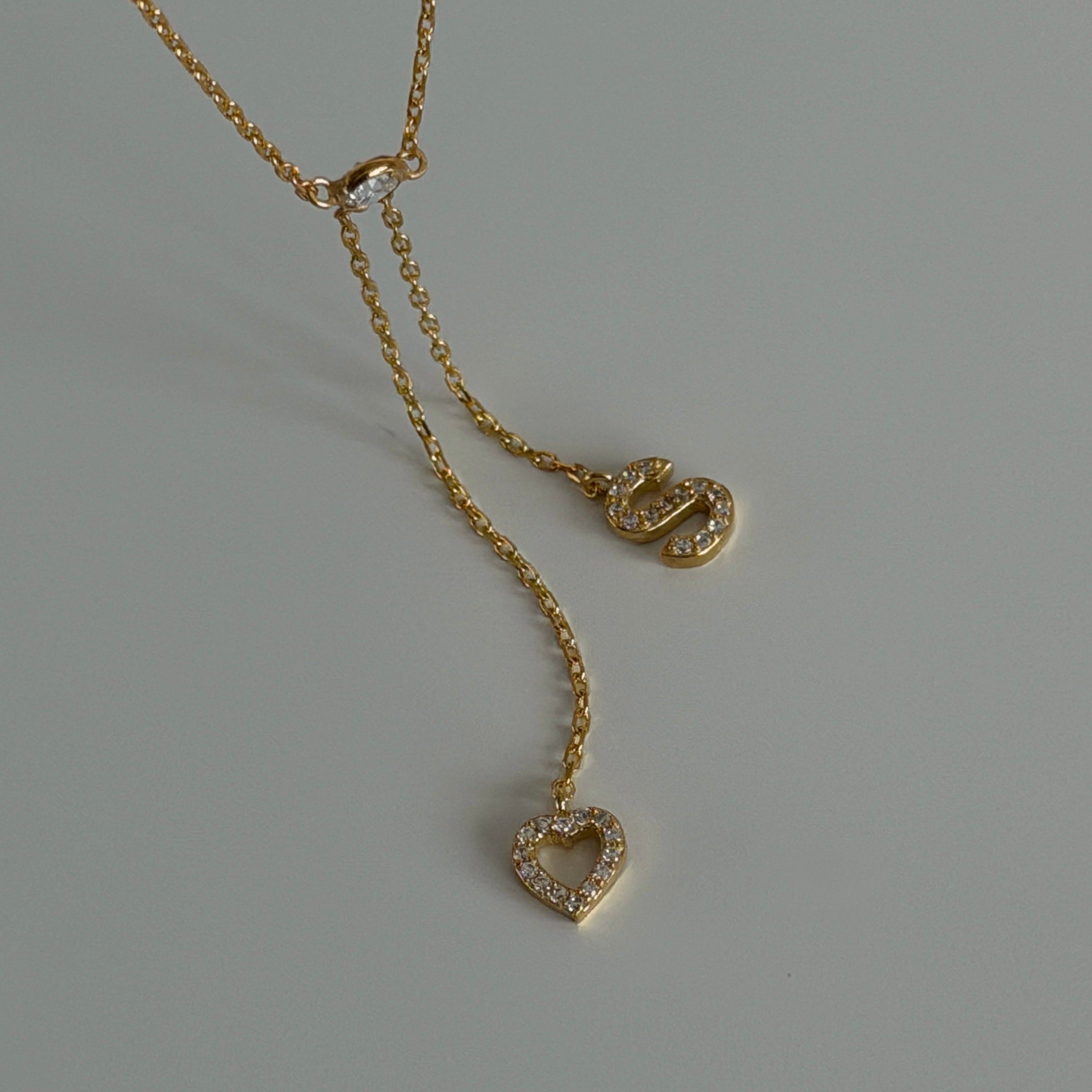 KALPLİ HARF KOLYE | 925 GÜMÜŞ