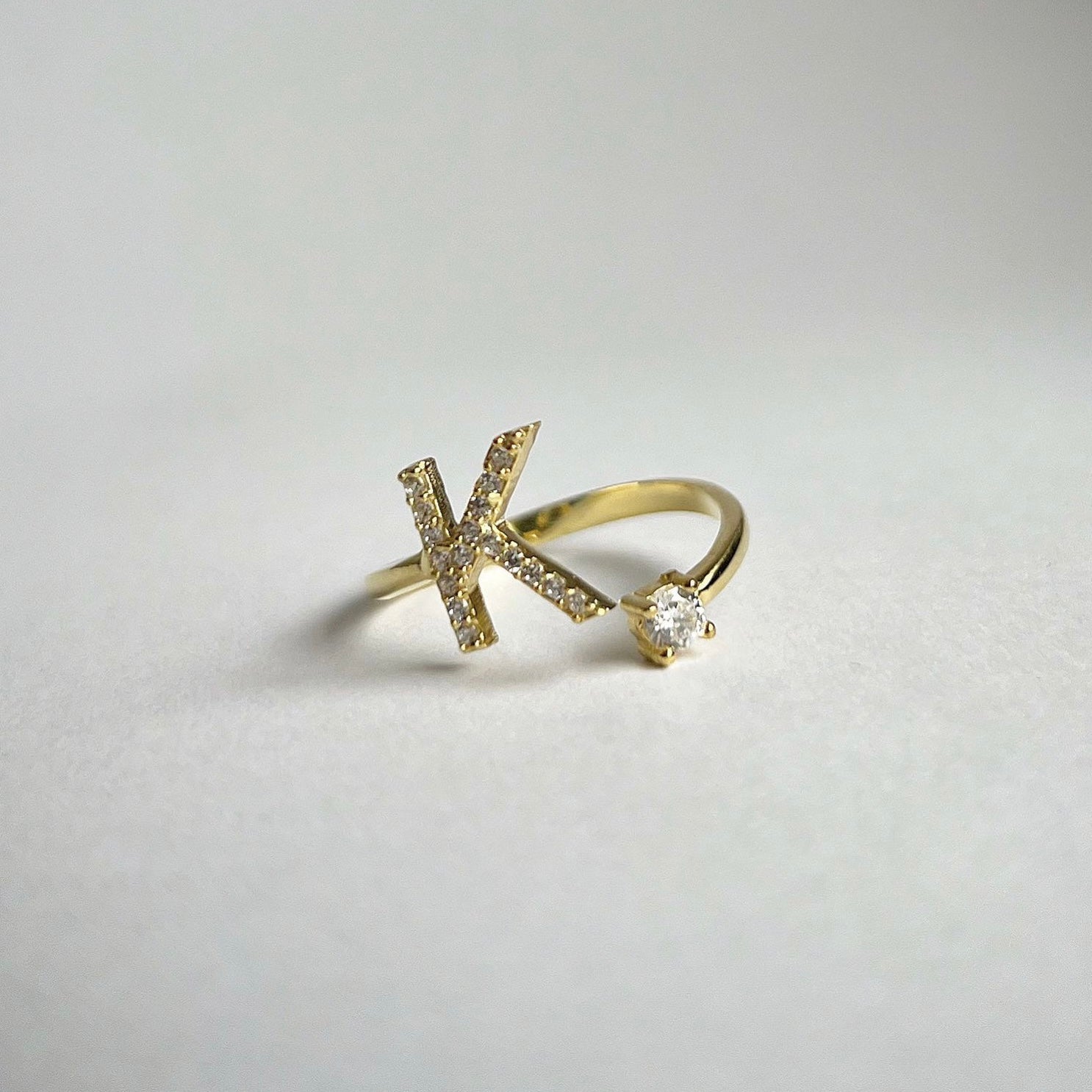 Letter diamond Ring (6985709191213)